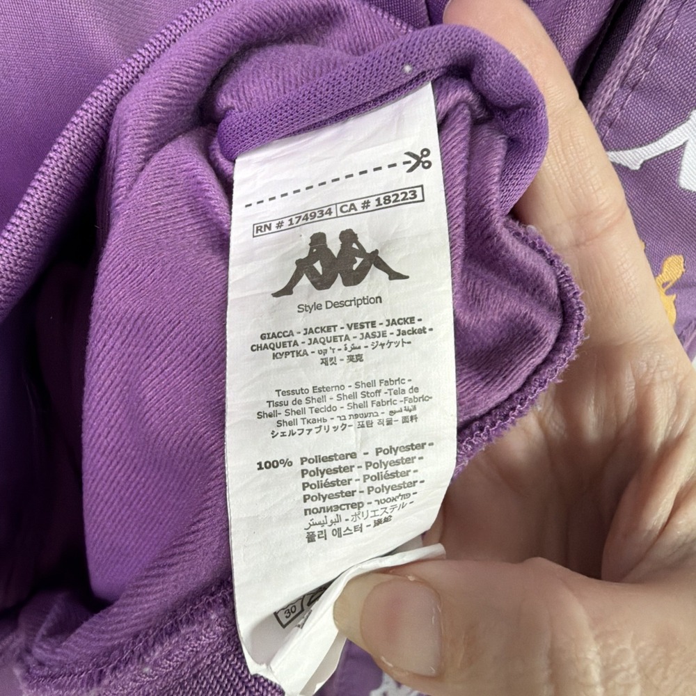 Kappa Track Anniston Jacket Men's XXL Purple Full Zip Up 90's Streetwear Logo - Picture 6 of 8